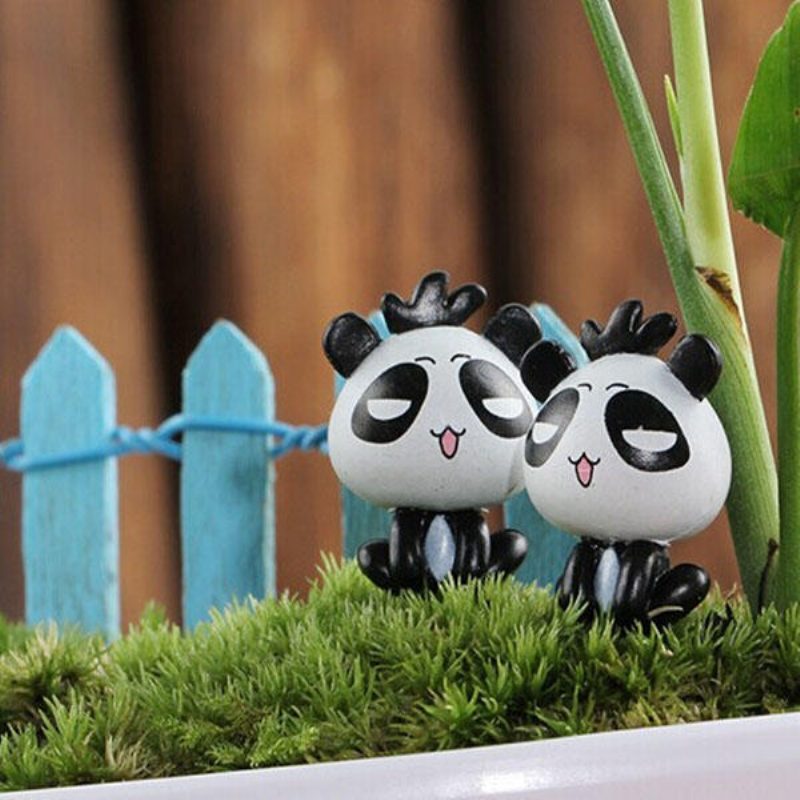 Tee-se-itse Miniatyyri Söpö Panda-koristeet Ruukkukasvipuutarhan Sisustus