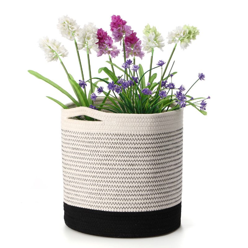 Tvird Woven Cotton Rope Basket Organizer Säilytyskori Plant Pots Pyykkikori