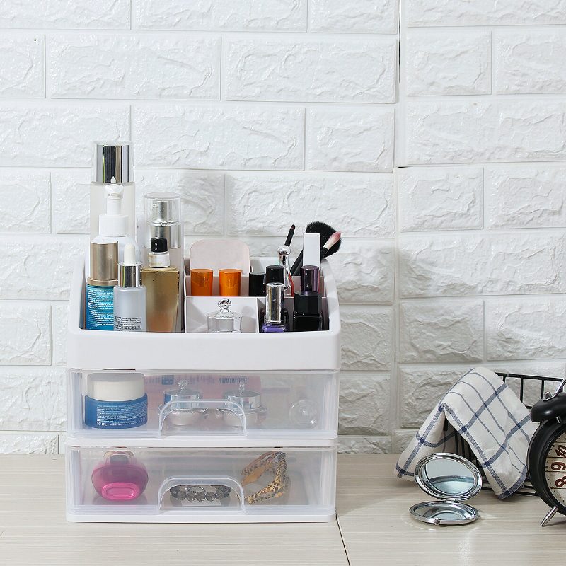 1/2/3 Layers Clear Desktop Comestics Makeup Säilytyslaatikko Järjestäjälaatikko Säiliö