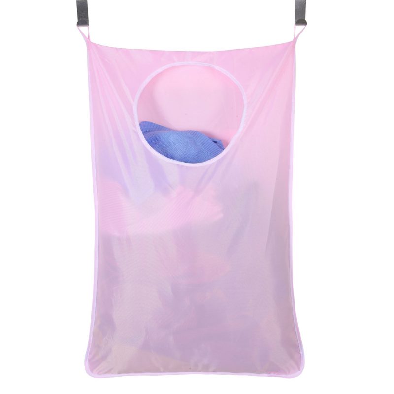 Honana 6 Colors Oxford Laundry Hamper Bag Vaatteiden Säilytyspussin Ovi Roikkuvalla Ruostumattomasta Teräksestä Tehdyllä Koukulla