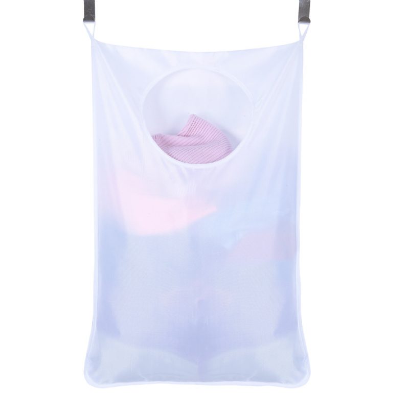 Honana 6 Colors Oxford Laundry Hamper Bag Vaatteiden Säilytyspussin Ovi Roikkuvalla Ruostumattomasta Teräksestä Tehdyllä Koukulla