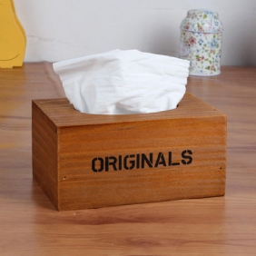 Puinen Antiikki Vintage Tissue Box Muotoiltu Paperipidike Säilytys Kodin Sisustus Olohuone