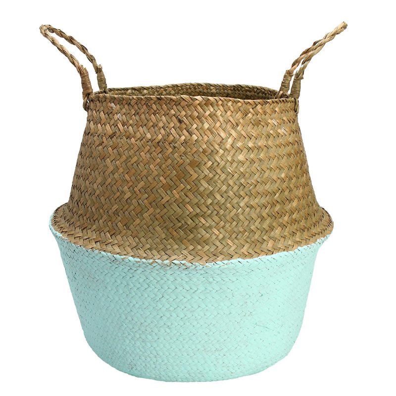 Seagrass Belly Säilytyskorit Ostoskassi Box Järjestäjä Plant Pot Half Green