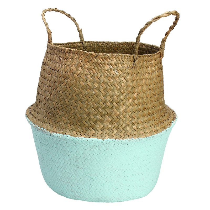 Seagrass Belly Säilytyskorit Ostoskassi Box Järjestäjä Plant Pot Half Green