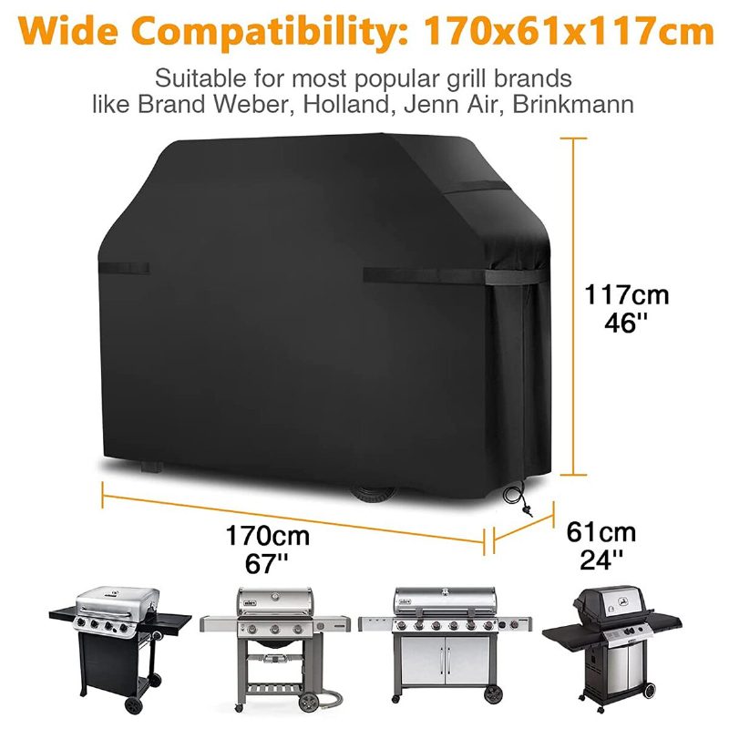 Tvird 170x61x122cm Bbq Grillin Kansi Grilli Pöly-/vedenpitävä Ulkoilmakaasusavustin