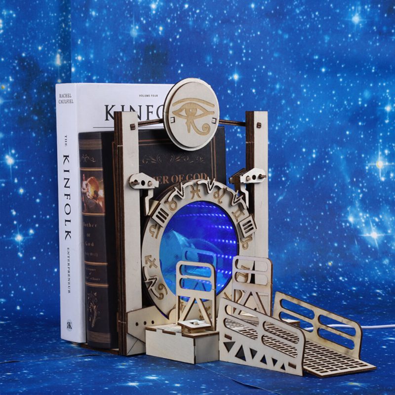 1kpl Diy Galaxy Gate Bookend Luova Rajat Ylittävä Aikatunneli Led-valo Kirjanpäät Pöytäkoneen Kirjanpidikkeitä Kirjahyllylahjat