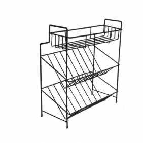 2/3 Kerrosta Hylly Keittiövälineet Säilytys Rauta Maustehylly Säilytysteline Koti Järjestäjä Keittiö Hylly-musta