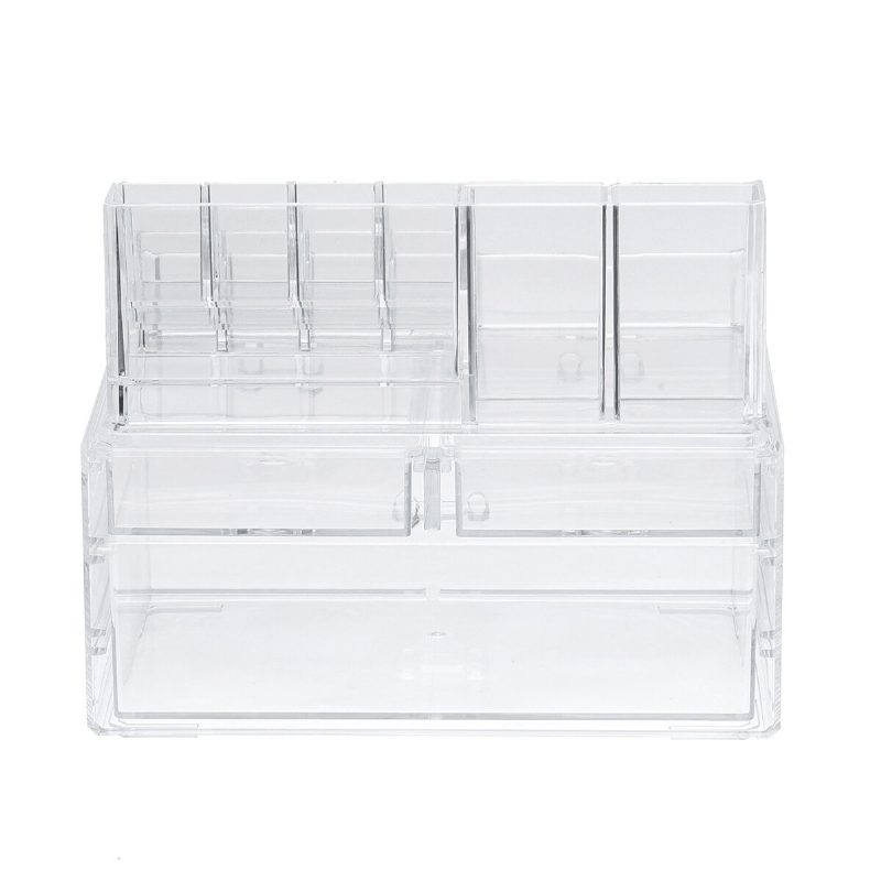 2 In 1 Jewerly Cosmetics Storage Box Makeup Yhdistelmä Säilytys Organiser Box Läpinäkyvä Laatikko Huulipuna Puuteri Display Box