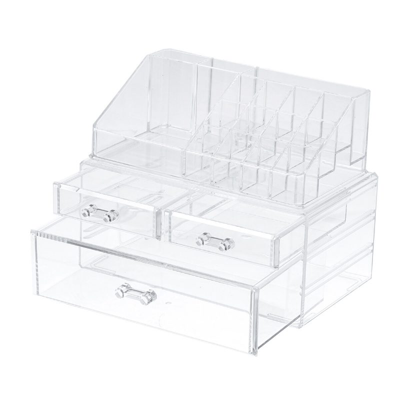 2 In 1 Jewerly Cosmetics Storage Box Makeup Yhdistelmä Säilytys Organiser Box Läpinäkyvä Laatikko Huulipuna Puuteri Display Box