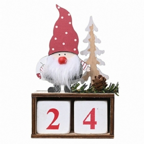 Joulukalenteri Männynkäpy Joulupukki Puinen Ornamentti Kotitoimiston Sisustus