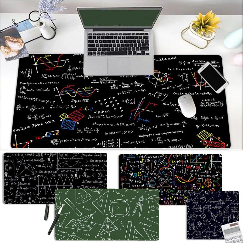 Math Formula Mouse Pad Comfort Pelihiirimatto Suurikokoinen Luistamaton Edge E-sports Näppäimistö Pöytähiirimatto Pc-tietokoneelle