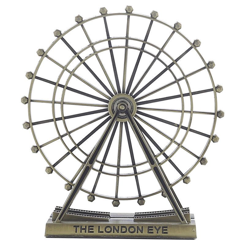 Retro Metal London Eye Maailmanpyörä Ornamentti Englanti Rakennus Kotitoimisto Luovat Pöytäkoristeet Mallit Matkamuisto Lahjat