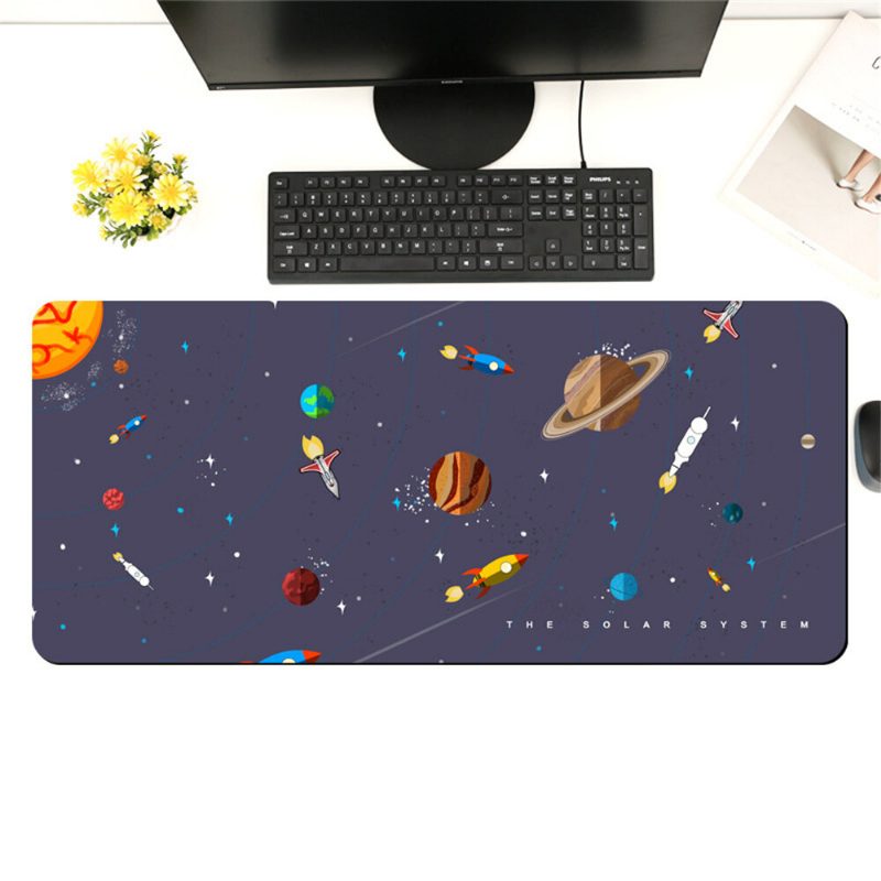 Rocket Explore Game Mouse Pad Suurikokoinen Pöytäkonepeli Paksutettu Lukittu Reuna Liukumaton Kuminen Hiirimatto Kotitoimistoon