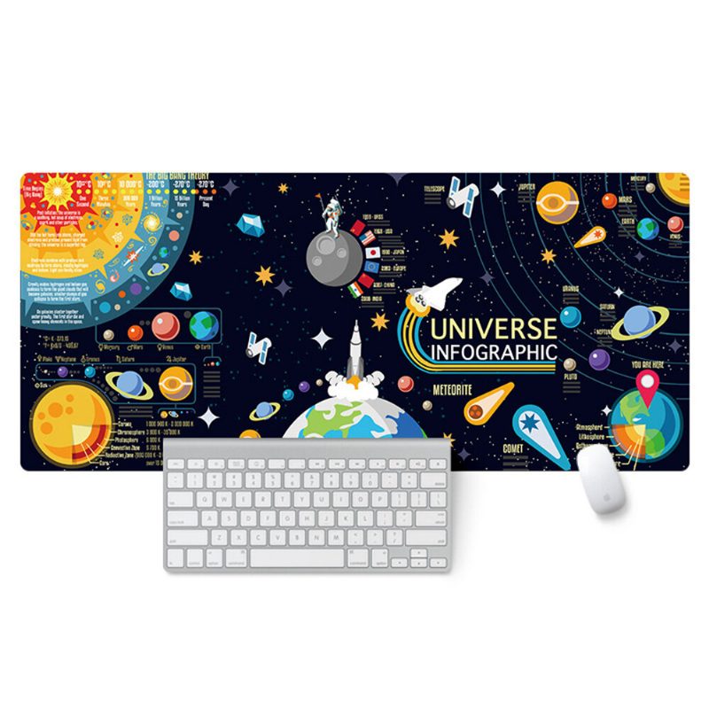 Space Planet Hiirimatto Kannettava Suuri Pelihiirimatto Korkealaatuinen Print Lock Edge Design Näppäimistö Pöytämatto Pc-tietokoneeseen