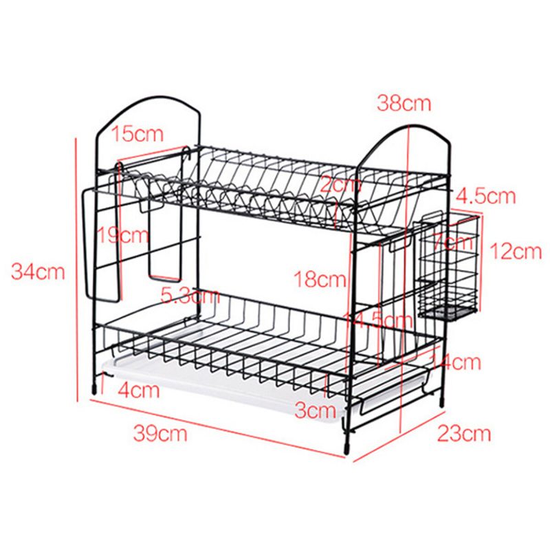 Viemäriteline Astiakori Keittiön Säilytysteline Mental Iron Design Helppo Koota 2 Tasoa Keittiöön Kotitoimisto