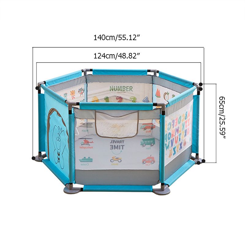 65 cm:n Vauvan Leikkikehä Kannettava Iso Leikkikenttä Sisä- Ja Ulkokäyttöön Tarkoitettu Lasten Aktiviteettikeskus Verkko- Ja Oppimiskuviolla Aita Pikkulapsille