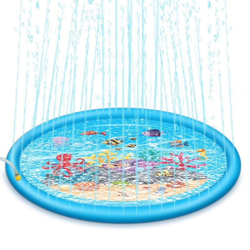 67 Tuuman Splash Water -leikkimatto Sprinkle Play Mat -lelu Ulkouintiin Rantanurmikolle Puhallettava Sadetintyyny Lapsille