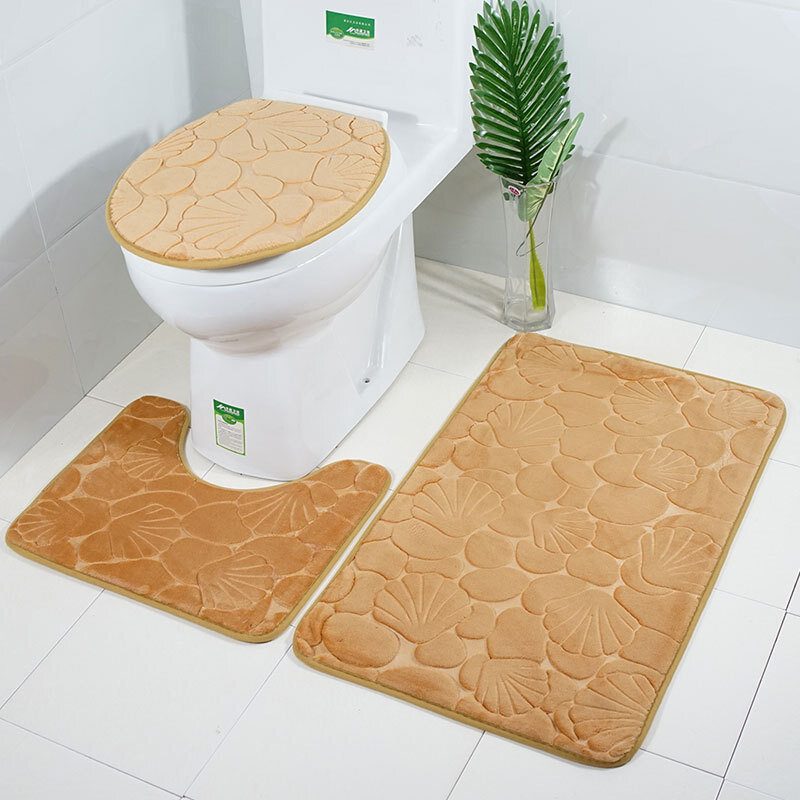 3 Kpl Kohokuvioitu Kylpymatto Kylpyhuoneeseen Memory Foam Kylpyhuonemattomatto Wc-matto Kylpyhuoneen Lattiamatto