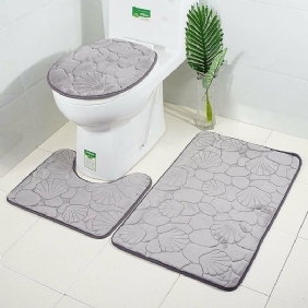 3 Kpl Kohokuvioitu Kylpymatto Kylpyhuoneeseen Memory Foam Kylpyhuonemattomatto Wc-matto Kylpyhuoneen Lattiamatto