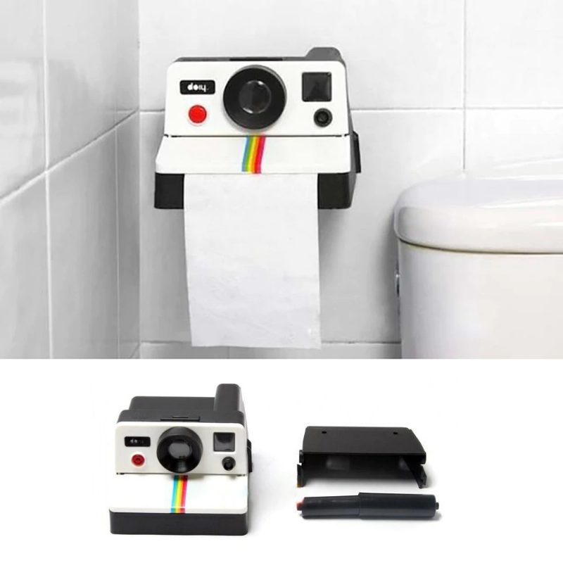 Creative Retro Polaroid -kameran Muotoiset Inspiroidut Pehmopaperirasiat Wc-paperin Pidikelaatikko Kylpyhuone