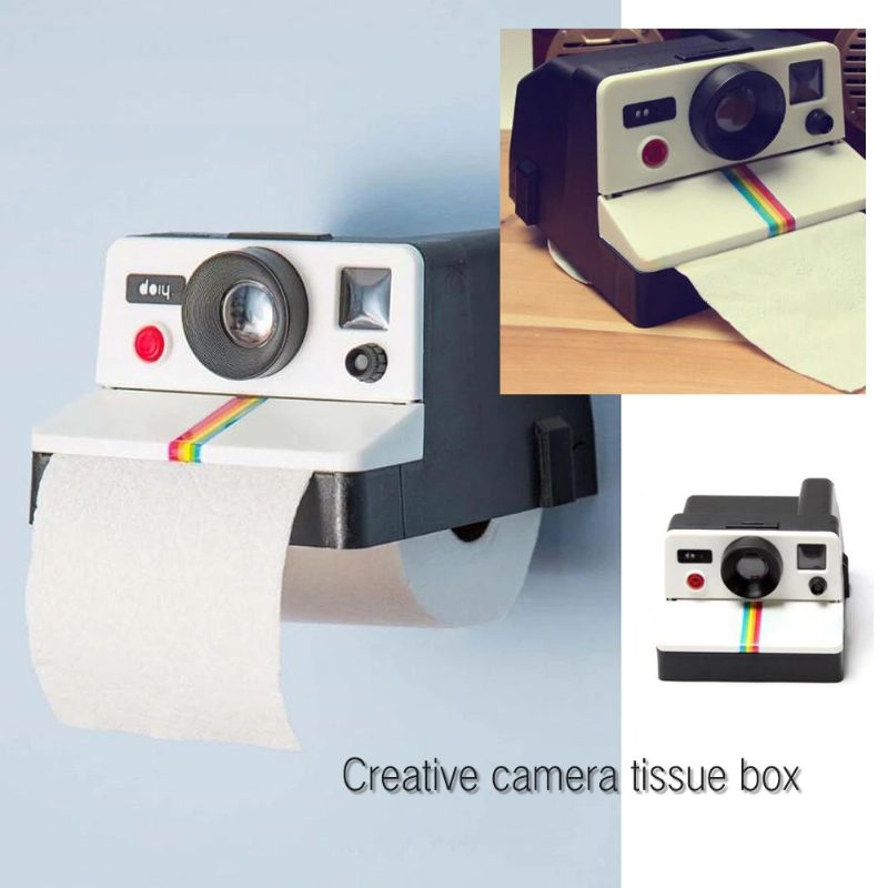 Creative Retro Polaroid -kameran Muotoiset Inspiroidut Pehmopaperirasiat Wc-paperin Pidikelaatikko Kylpyhuone