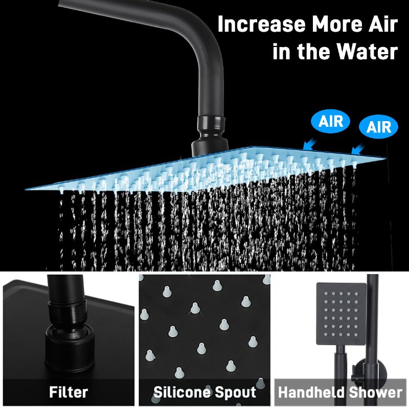 Seinäkiinnitteinen Paljas Suihkujärjestelmä Termostaattisella 8 Tuuman Pyöreällä/neliömäisellä Suihkupäällä Säädettävällä Kädessä Pidettävällä Ruiskulla Ja Pullohanalla